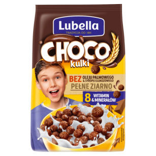 Lubella Mlekołaki Choco Kulki Zbożowe Kulki O Smaku Czekoladowym 250 G