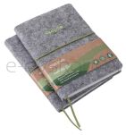 Econovo Notes z recyklingu, okładka z filcu, w linie, 96 kart, 70gsm, szary - 2