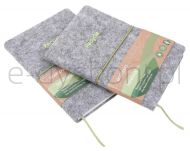 Econovo Notes z recyklingu, okładka z filcu, w linie, 96 kart, 70gsm, szary - 4
