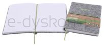 Econovo Notes z recyklingu, okładka z filcu, w linie, 96 kart, 70gsm, szary - 7
