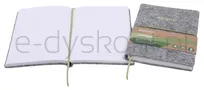 Notes ECONOVO, z recyklingu, okładka z filcu, w linie, 96 kart, 70gsm, szary - 7