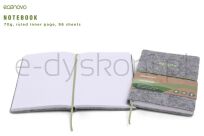 Econovo Notes z recyklingu, okładka z filcu, w linie, 96 kart, 70gsm, szary - 11