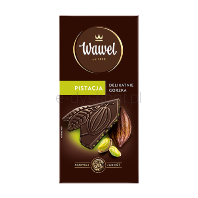 Wawel Czekolada Premium Delikatnie Gorzka Pistacja 90G