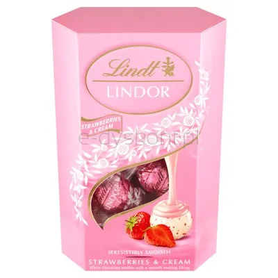 Bombonierka Lindor Strawberry & Cream Cornet 200 G Lindt