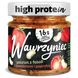 Wawrzyniec High Protein. Wysokobiałkowy pasztet z fasoli z pomidorami i papryką 180g