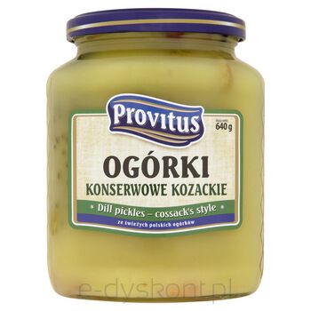 Provitus Ogórki Konserwowe Kozackie - Ogóki W Zalewie Musztardowej 640G