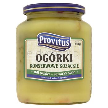 Provitus Ogórki Konserwowe Kozackie W Zalewie Musztardowej 640G