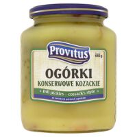 Provitus Ogórki Konserwowe Kozackie W Zalewie Musztardowej 640G