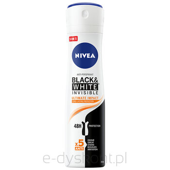 Nivea Antyperspirant BlackWhite Invisible Ultimate Impact Spray 150Ml