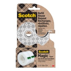 Scotch Dyspenser taśmy ze stali nierdzewnej + 2x taśma Magic™ 19mm x 13,9m, srebrny
