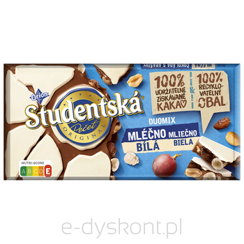 Studentska Czekolada Mleczno-Biała 170G