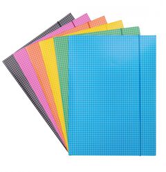 Donau Teczka z gumką karton, A4, 400gsm, 3-skrz., mix kolorów w kratę