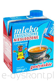 Gostyń Mleko Zagęszczone Niesłodzone 7,5% 500G