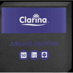 Clarina Serwetki Airlaid, 40 X 40, Składane, Czarne - A'50