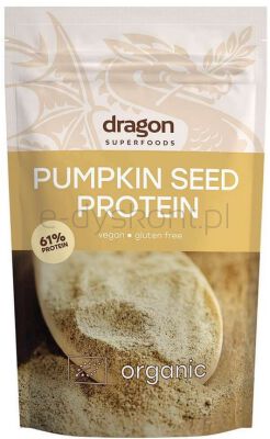 Dragon Superfoods Białko z pestek dyni, 61% białka bez dodatku cukru, bezglutenowe BIO 200 g
