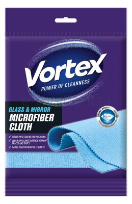 Vortex Ściereczka z mikrofibry do szkła i luster, niebieska