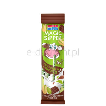 Quick Milk rurki do picia mleka o smaku czekolady i pistacji 5x6g