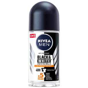 Nivea Dezodorant Roll On Men Black&White Invisible Ultimate Impact 50Ml 