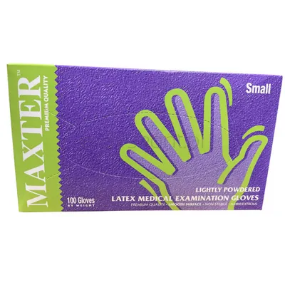 Rękawice lateksowe pudrowe MAXTER, 100 szt., S