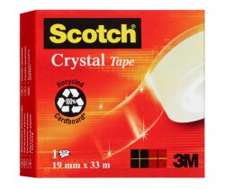 Scotch Taśma Biurowa Crystal Clear (600), Transparentna, 19Mm, 33M, W Pudełku
