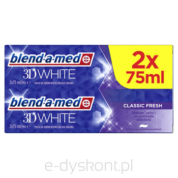 Blend-A-Med 3D White Classic Fresh Pasta Do Zębów 2X75 Ml