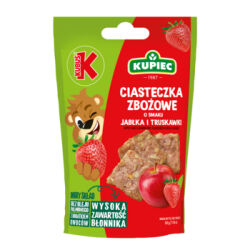Kupiec & Kubuś Ciasteczka zbożowe o smaku jabłka- truskawki 50g