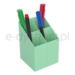 Ico Przybornik Na Biurko Kwadratowy, Plastikowy, 4 Komory, Pastelowy Zielony - 2