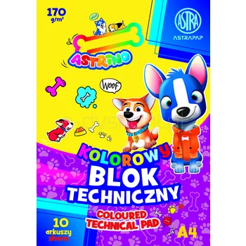 Astra Blok kolorowy barwiony w masie  A4 170g 10 ark 