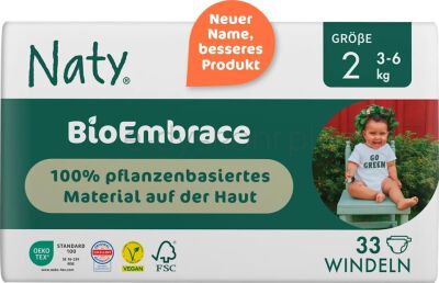 Eco By Naty Ekologiczne pieluchy jednorazowe, rozmiar 2, 3-6 kg, 33 szt
