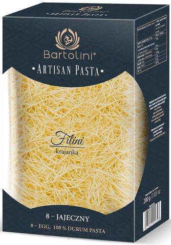 Makaron (Semolinowy 8-Jajeczny) Krajanka Średnia 200 G - Bartolini (Artisan Pasta) [BIO]