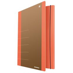 Donau Teczka z gumką Life, Karton, A4, 500gsm, 3-skrz., pomarańczowy