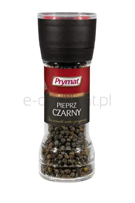 Prymat Pieprz czarny ziarnisty, młynek, 47g