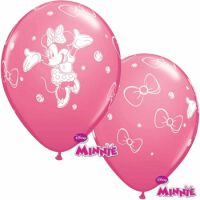 Balon Ql 12&Quot; Z Nadrukiem &Quot;Minnie&Quot;, Pastel Różowy / 6 Sztuk