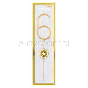 Złota Cyfra 6 (Zimny Ogień) 7,5 Cm