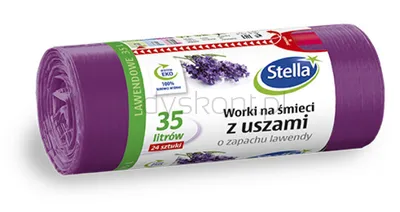 Stella Worki na śmieci z uszami zapach lawendy, 35 l, 24 szt., lawendowy