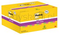 Post-It  Karteczki Samoprzylepne Super Sticky (622-P24Sscol), 47,6X47,6Mm, 18+6X90 Kart., Mix Kolorów, Gratis - 2