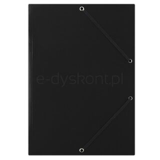 Donau Teczka z gumką karton, A4, 400gsm, 3-skrz., Czarna