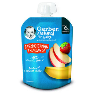 Gerber Deserek W Tubce Jabłko Banan Truskawka Po 6 Miesiącu 80G