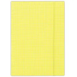 Donau Teczka z gumką karton, A4, 400gsm, 3-skrz., żółta w kratę