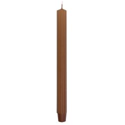 Donau HOME Świeca stołowa długa ryflowana 25x300 mm, 4 szt., karmelowa