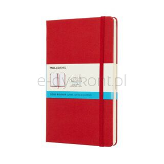 Notes MOLESKINE Classic L (13x21 cm) w kropki, twarda oprawa, scarlet red, 240 stron, czerwony