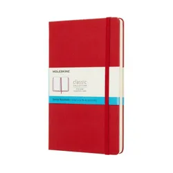 Notes MOLESKINE Classic L (13x21 cm) w kropki, twarda oprawa, scarlet red, 240 stron, czerwony