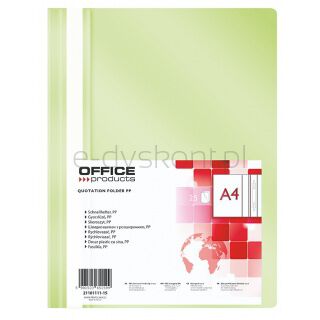 Office Products Skoroszyt, PP, A4, miękki, 100/170mikr., jasnozielony
