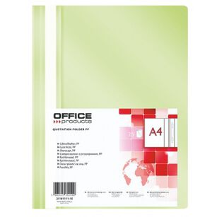 Skoroszyt Office Products, Pp, A4, Miękki, 100/170Mikr., Jasnozielony