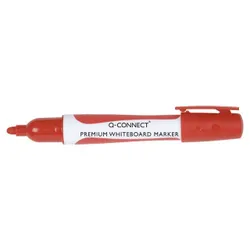 Q-Connect Marker do tablic Premium, gum. rękojeść, okrągły, 2-3mm (linia), czerwony