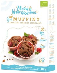 Zdrowo Namieszane Mieszanka Do Wypieku Muffinków Z Kroplami Gorzkiej Czekolady Bio 300 G