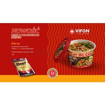 VIFON Zupa Mi Bo Cay z nudlami pszennymi i wołowiną 140g