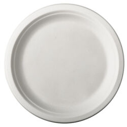 Talerze Z Trzciny Cukrowej, Pure, Niepodzielne, Średnica 26 Cm, 2 Cm, Kolor: Biały, 50 Szt