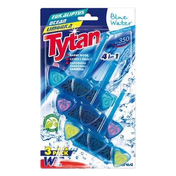 Tytan Mix-Pak Czterofunkcyjna zawieszka barwiąca wodę Blue Water Eukaliptus, Ocean, Limonka 3x40g