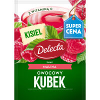 Delecta Owocowy Kubek Kisiel Gładki malina 30g 